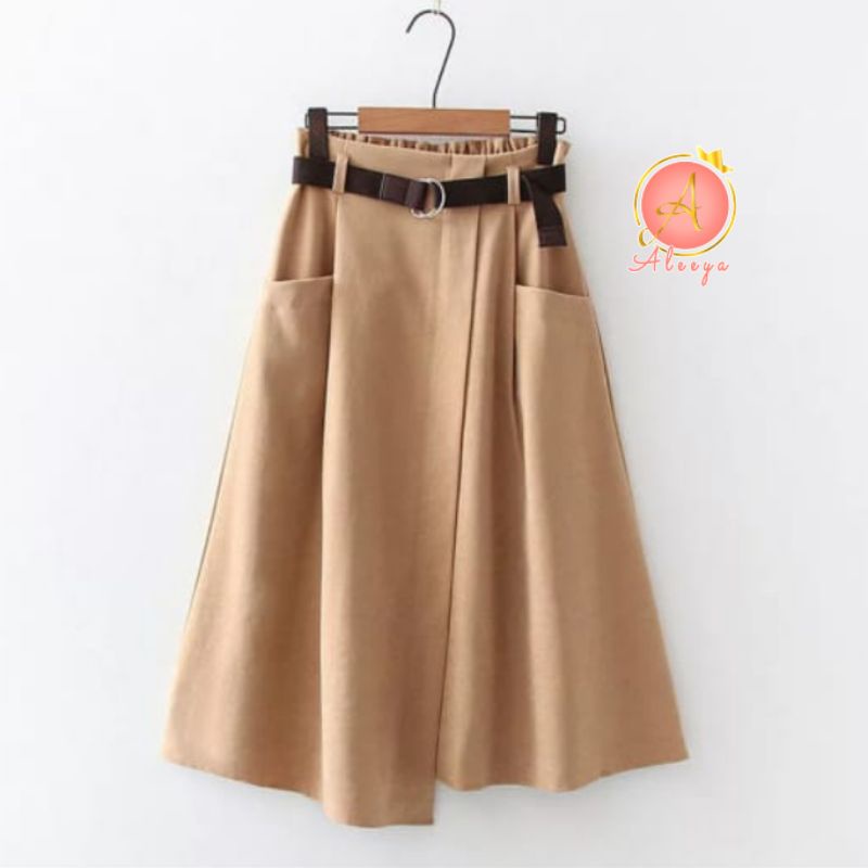 ALEEYA FREE BELT Rok Suede 7/8 / Amber Midi Skirt Suede (2506)