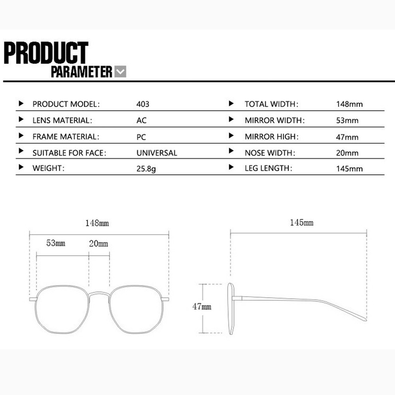 【YUZHU】COD Kacamata Retro Persegi Panjang Mode Barat untuk Wanita