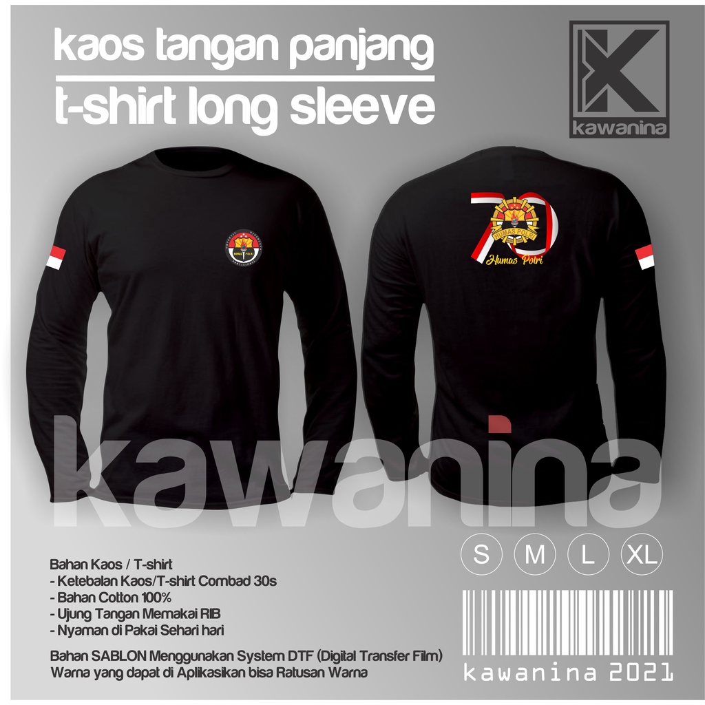 Kaos Humas Polri lengan panjang / Hari jadi ke 70 / POLRI / Polri / Polisi