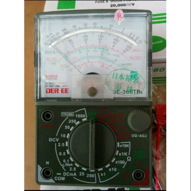 MULTI TESTER MULTITESTER MULTIMETER AVOMETER ANALOG DER EE-360TR ORIGINAL