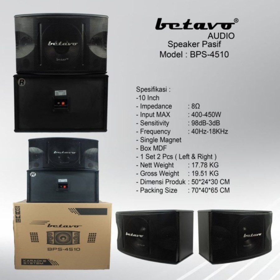 Paket karaoke betavo 10 inch sound system fullset power ampli zx9200b