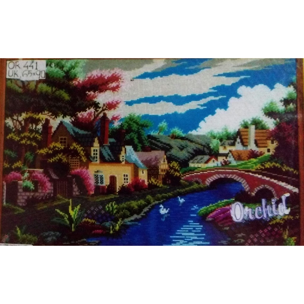 KRUISSTEEK KRISTIK ORCHID MOTIF PEMANDANGAN OR 441