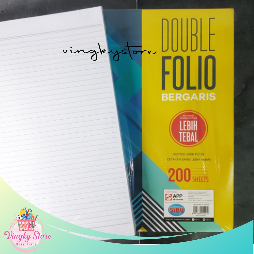 

Kertas Double Folio Bergaris Sidu 200 Lembar