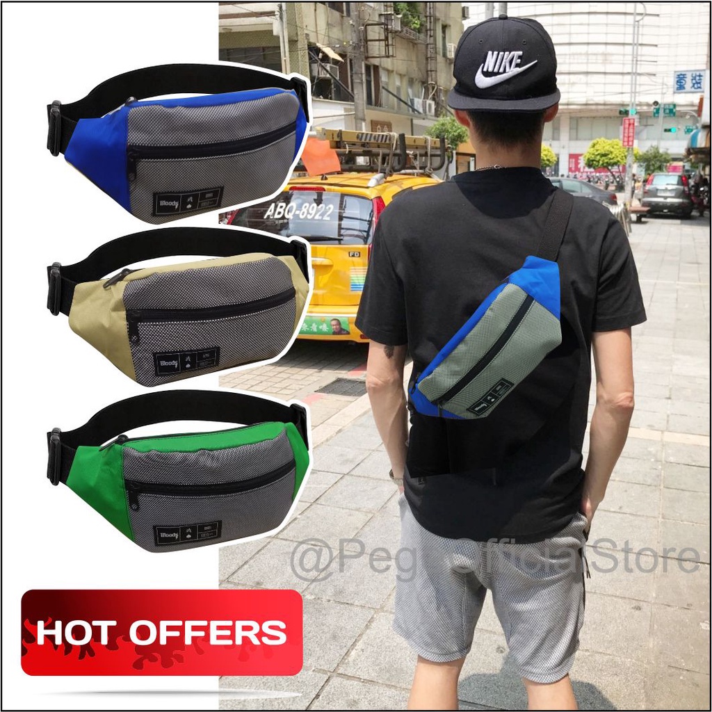 Tas Selempang Waistbag Pege Kombinasi 2 Warna Bisa Untuk Tas Pinggang Pria Wanita Unisex - PG - 8818