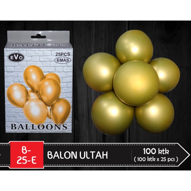 

Balon chrome asli 12 inch isi 25