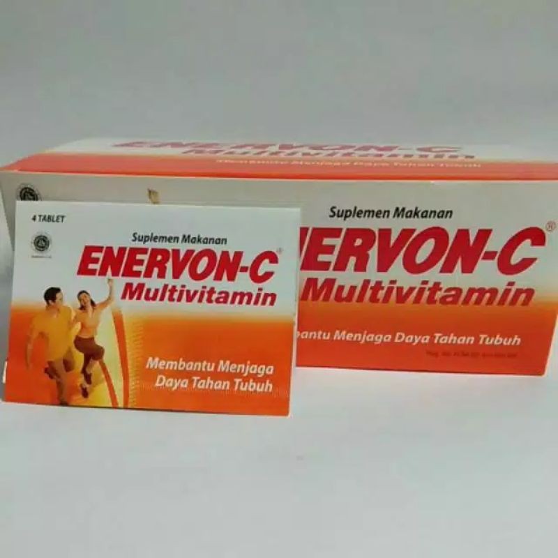 1 Strip Enervon C isi 4 Kapsul - Multivitamin Vitamin C B Kompleks Daya Tahan Tubuh