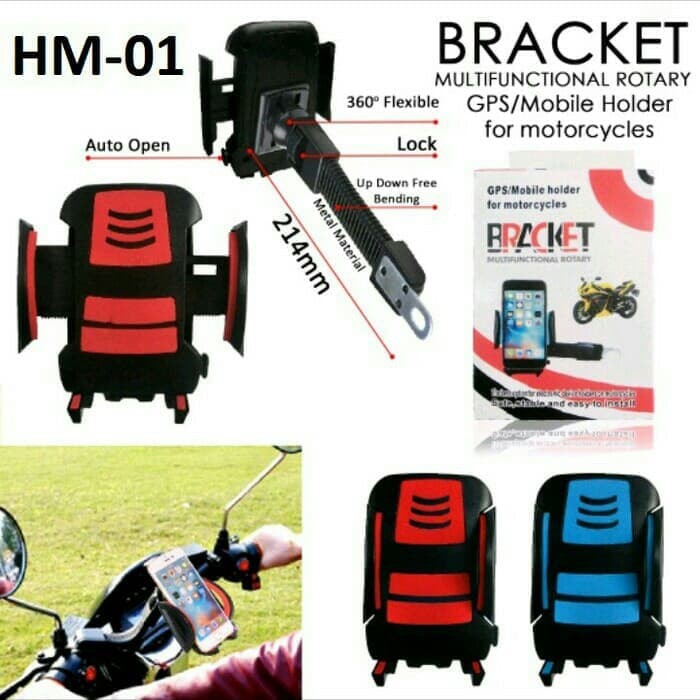 Holder Spion Motor HM-01 Bracket Universal Dudukan Hp GPS