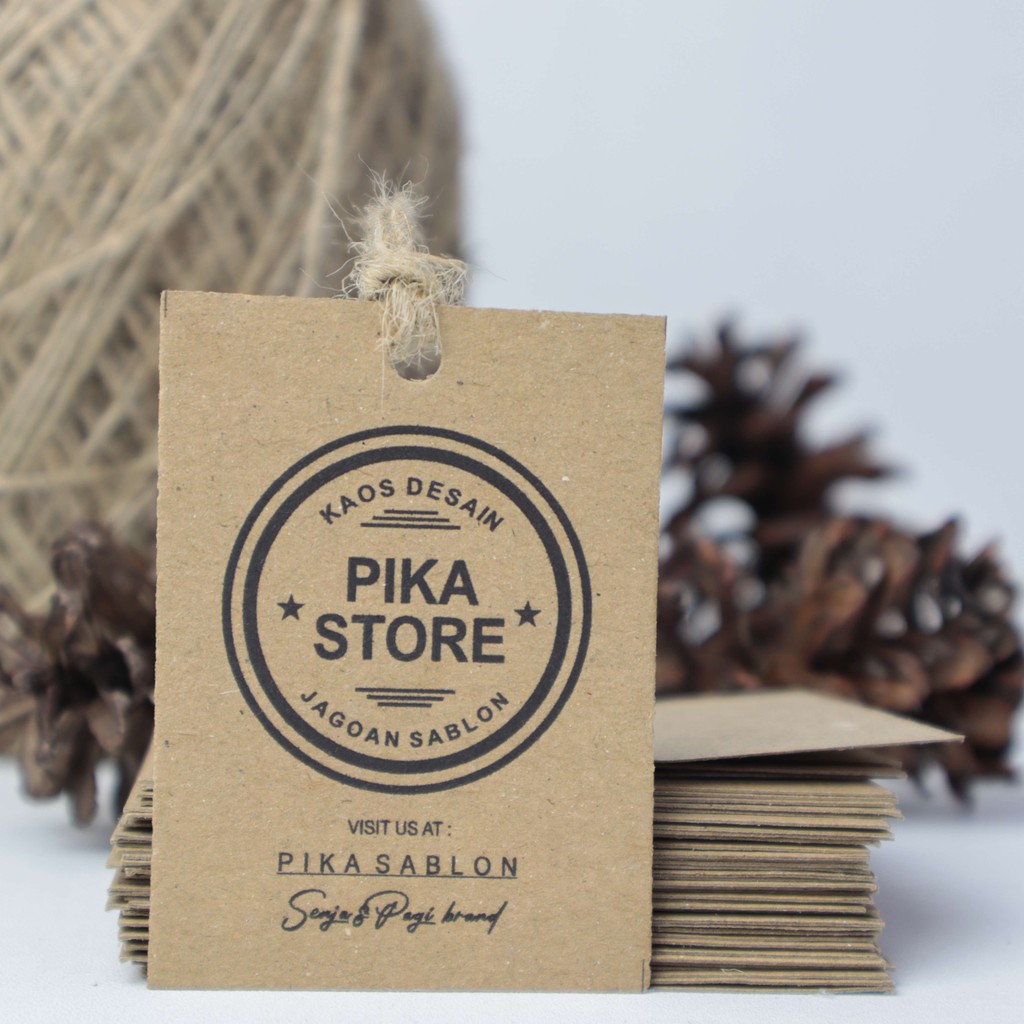HANGTAG LABEL PREMIUM KERTAS KRAFT - LABEL ROLL - SATU WARNA CUSTOM