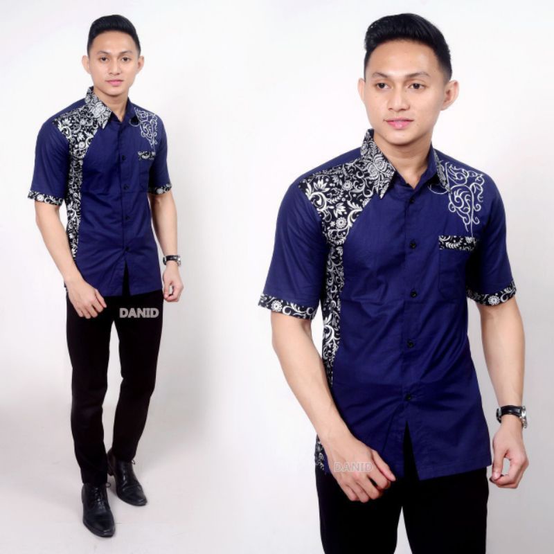 Agrapana Baju Batik Pria Lengan Pendek Batik Premium Modern Rajata Size M L XL