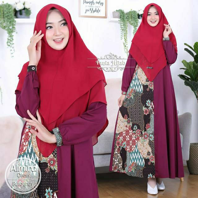 ALMIRA BATIK DRESS FANIA HIJAB / GAMIS BUSUI / GAMIS BATIK