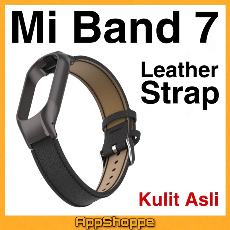 Strap for Mi Band 7 Leather Metal Frame Case Replacement TALI JAM