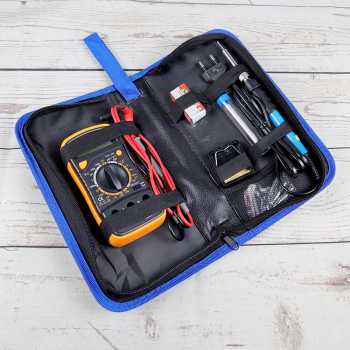 satu set alat Peralatan Solder Iron Kit 60W 220V - DT33D sudah termasuk multitester dan batrai