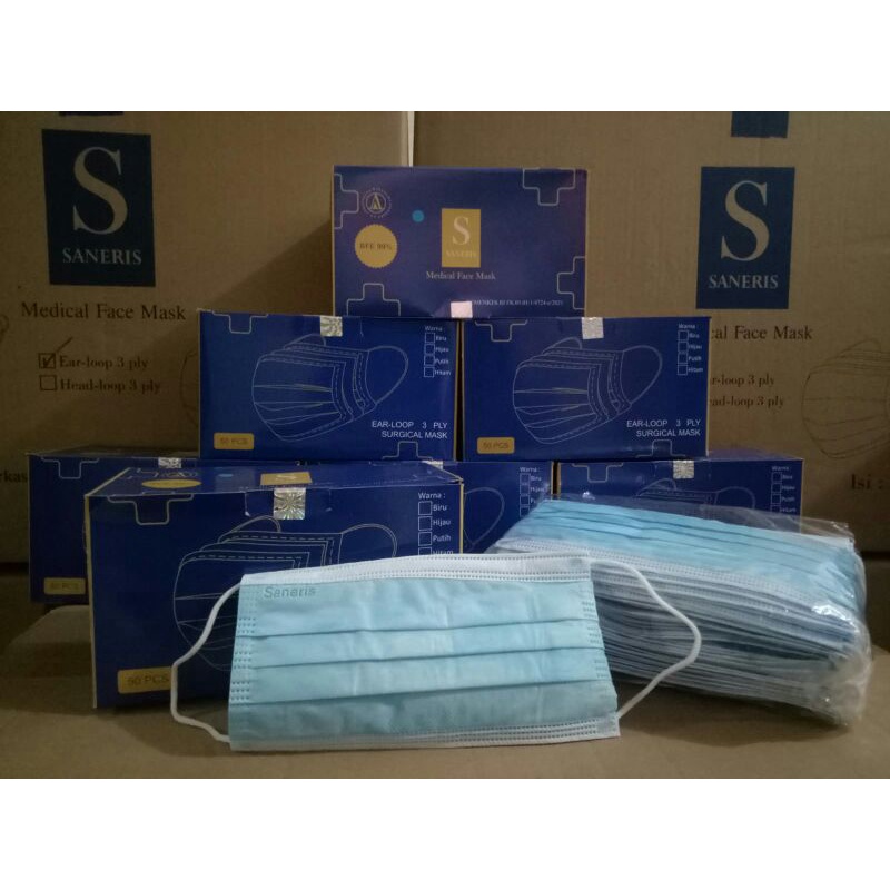 Masker medis Saneris 3 ply Headloop