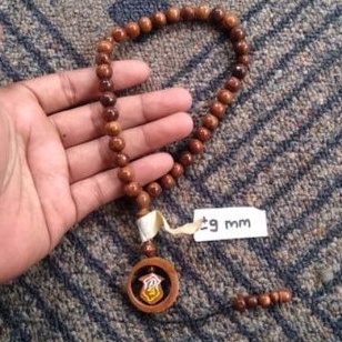 tasbih kokka bulat coklat bulan terompah ± 9 mm ( 9mm ) 33 butir ( kauka kaukah koka pukah pukaha kuka )