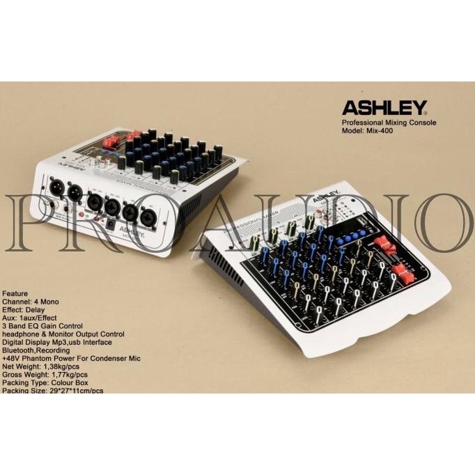 mixer audio ashley 4 channel MIX 400 bluetooth USB original ashley