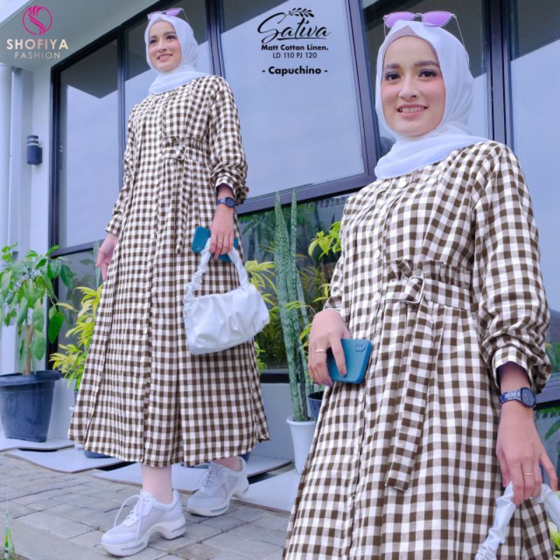 Dress Muslim. Fashion Muslim. Pakaian Wanita. Baju Wanita. Sativa Midi Dress