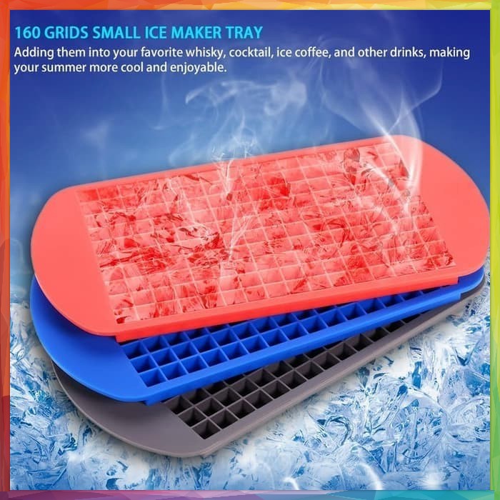 Cetakan Es Batu 160 cube anti pecah silikon - citakan es cetakan karet