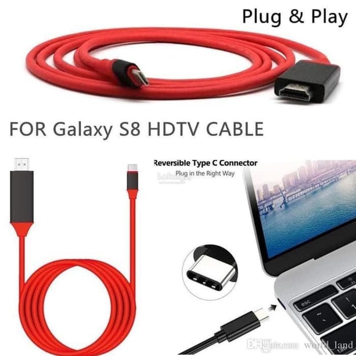 Type-c to hdtv 4k 2k 2m cable mhl for android ios - Kabel usb-c to hdtv 2 meter - Hp to tv