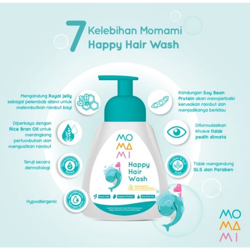 Momami Happy Hair Wash 250 ml/Shampoo Bayi Momami