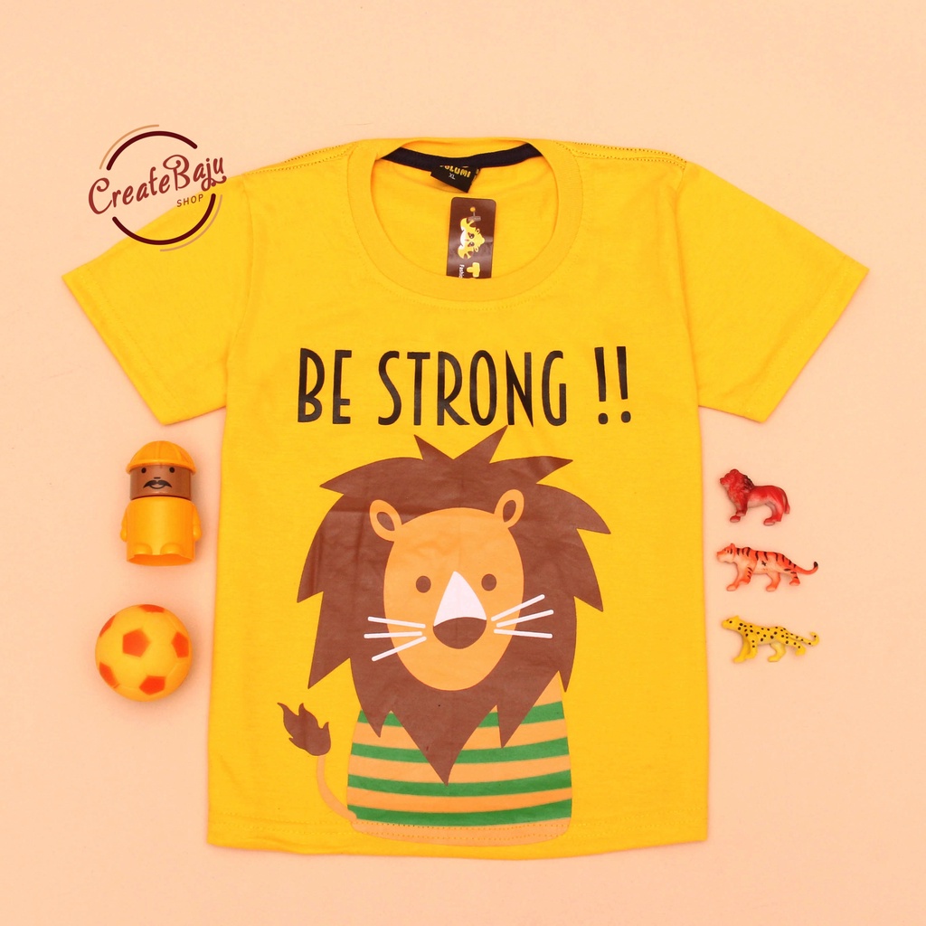 PROMO 7.7 KAOS ANAK LAKI LION STRONG 1-7 TAHUN BAJU ATASAN ANAK LAKI FASHION TERMURAH BAHAN KATUN