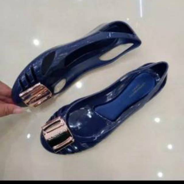 Flatshoes jelly Sayuri navy Urban n Co