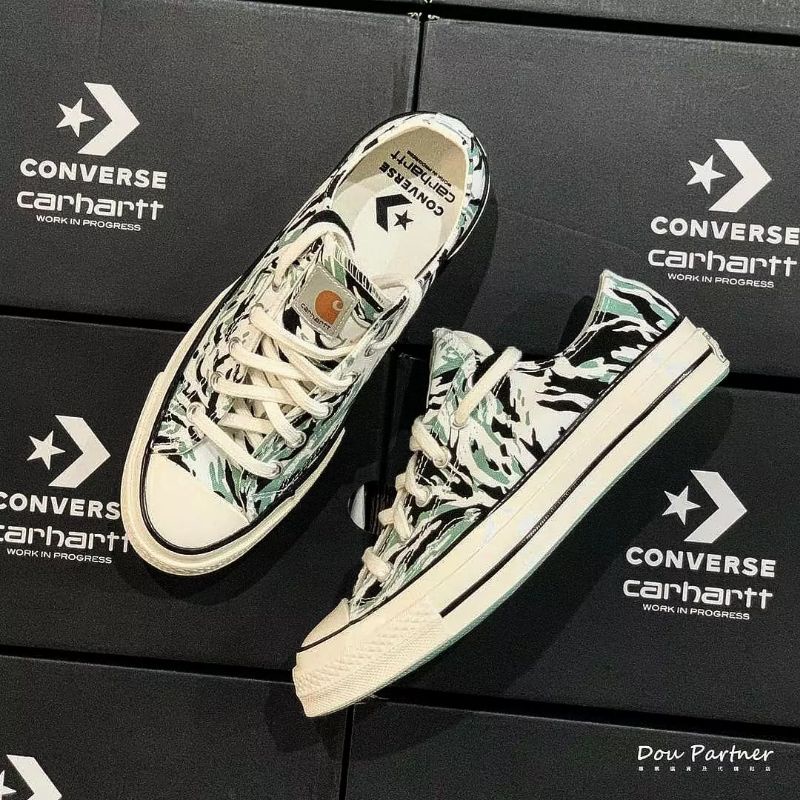 CONVERSE x CARHATT WIP CHUCK TAYLOR 70s OX“HINTERLAND” WHITE GRANITE GREEN BLACK ORIGINAL RESMI