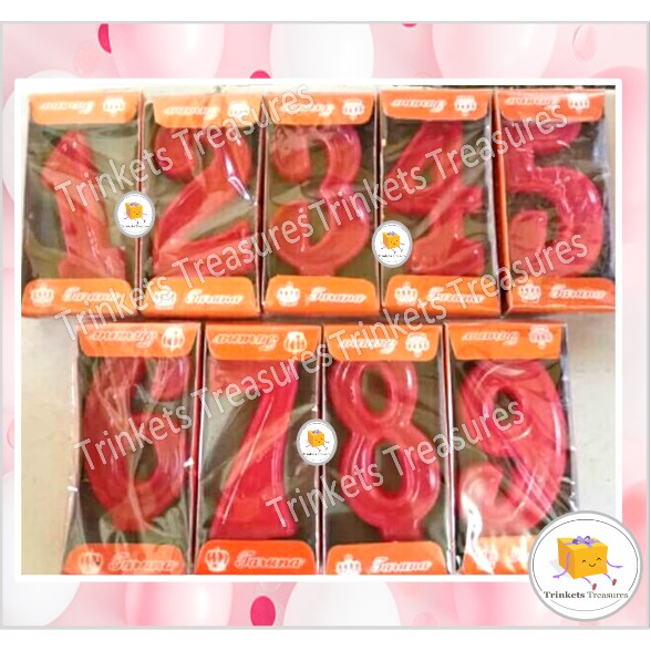 GROSIR Lilin Angka Merah Ulang Tahun Ultah red Number Birthday Candle taruna gloria