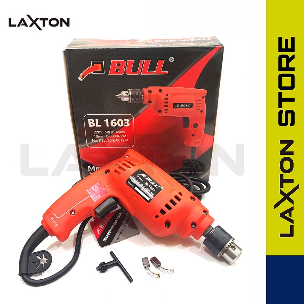 Bull Mesin Bor Tangan Listrik BL1603 10mm Bolak Balik