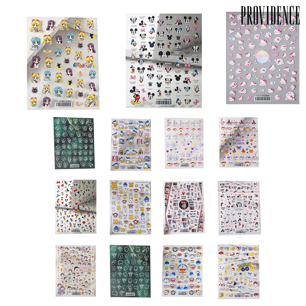 Providence Cartoon Style Nail Embossed Sticker DIY Ultra Thin Cute Decor Japanese Style 5D Nail Sticker for Manicure