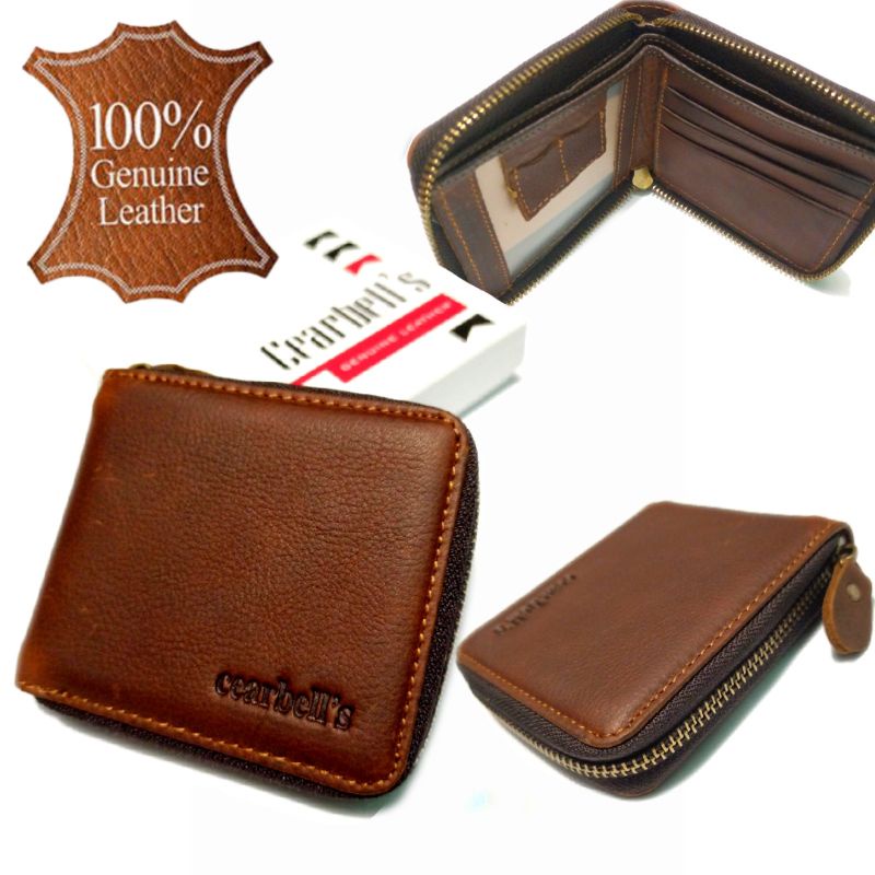 dompet pria kulit asli full model Zipper import