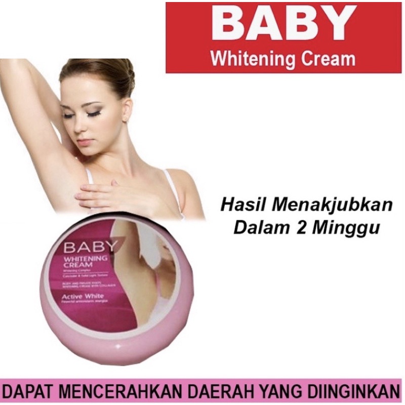 BISA C0D - Baby Whitening Krim - Cream Pemutih Badan, Ketiak, Leher dan Selangkangan
