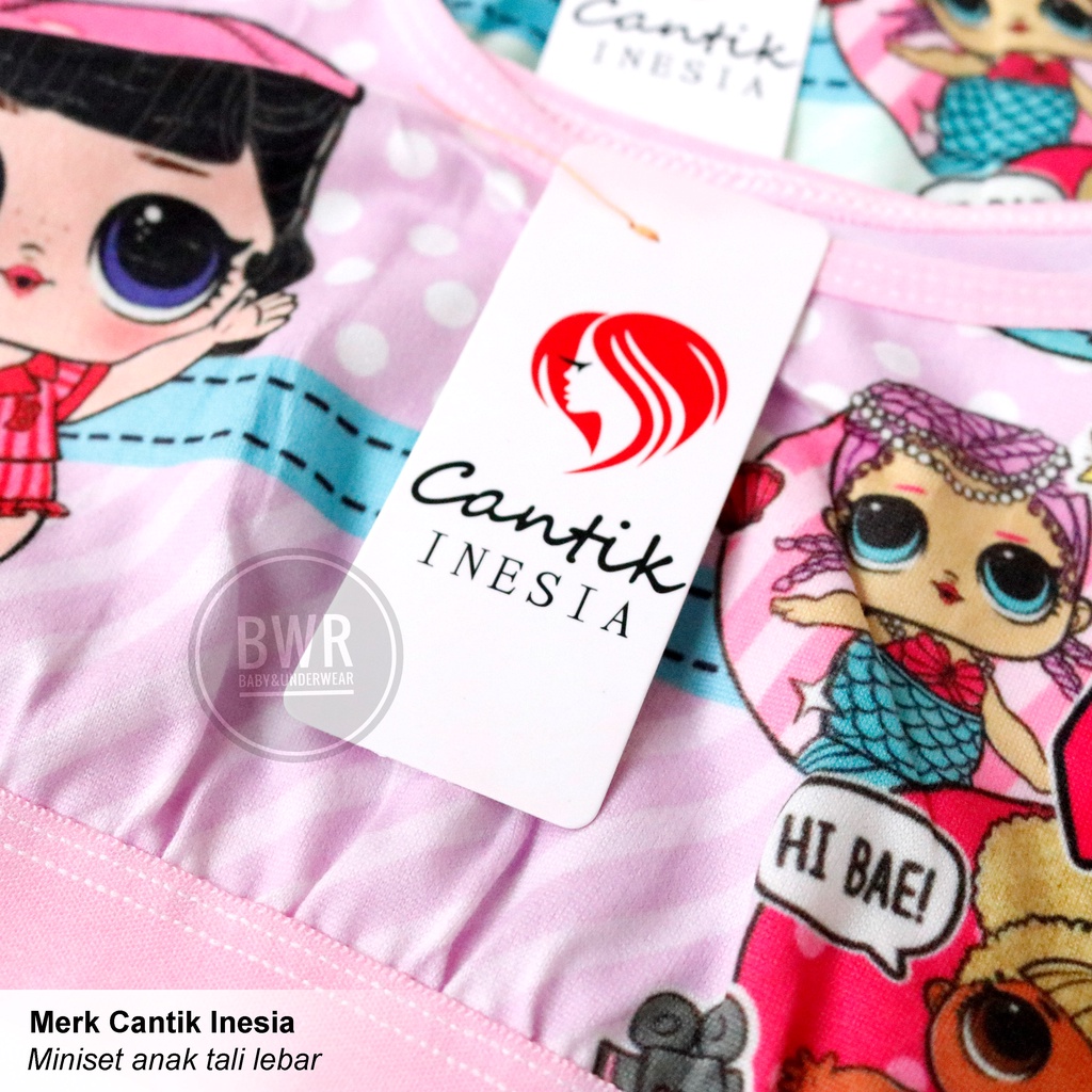[ 6pc ] Miniset CANTIK Inesia Tali Lebar / Miniset Anak Remaja Motif Warna | Bwr