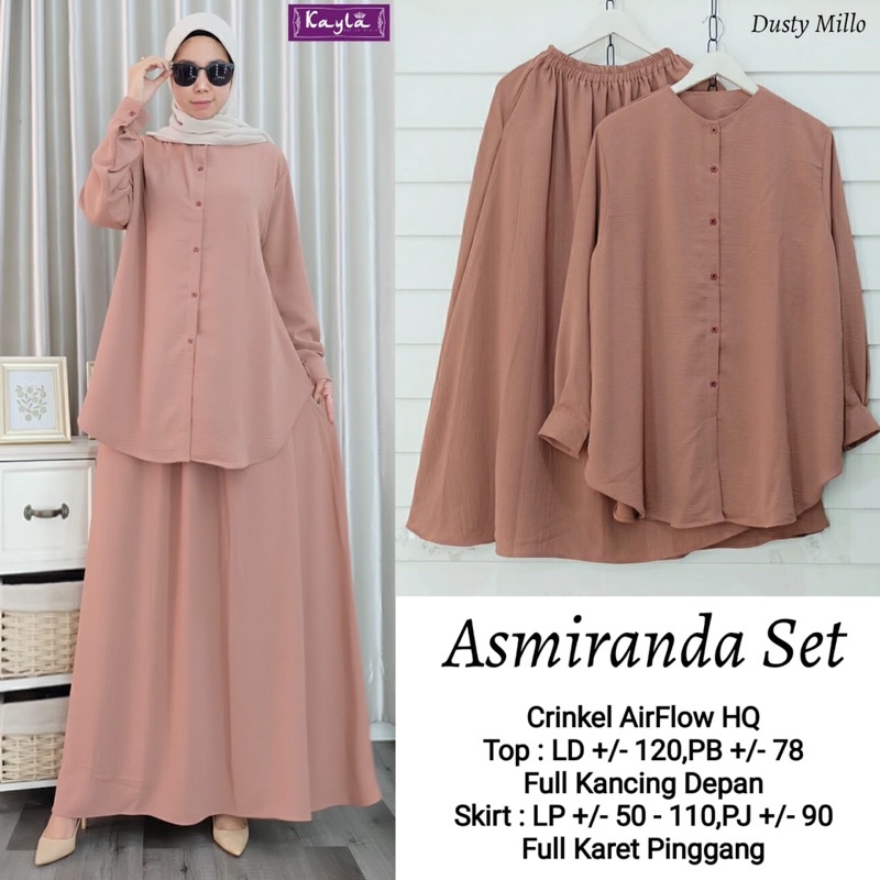 Setelan Top+Skirt Crinkle Airflow HQ - Asmiranda Set