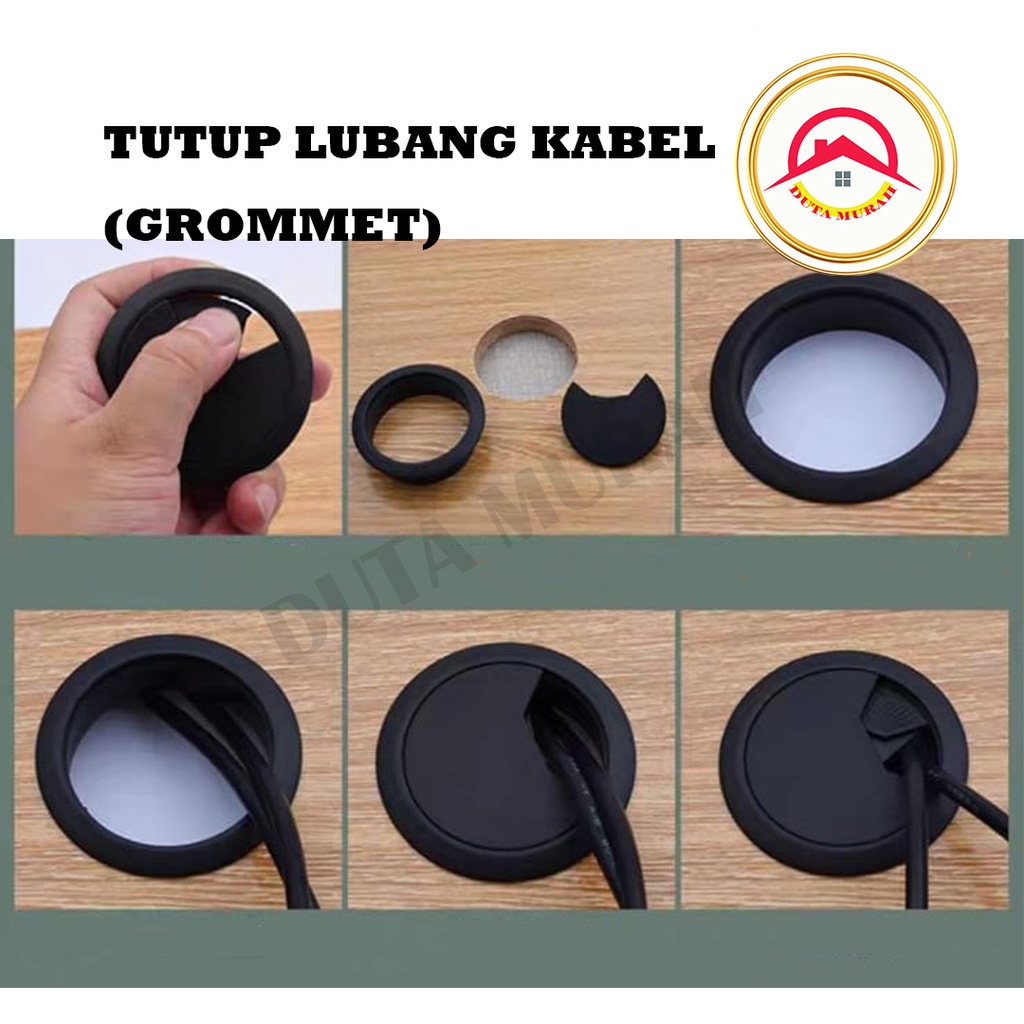 Tutup Lubang Kabel Grommet Plastik (1 pcs)