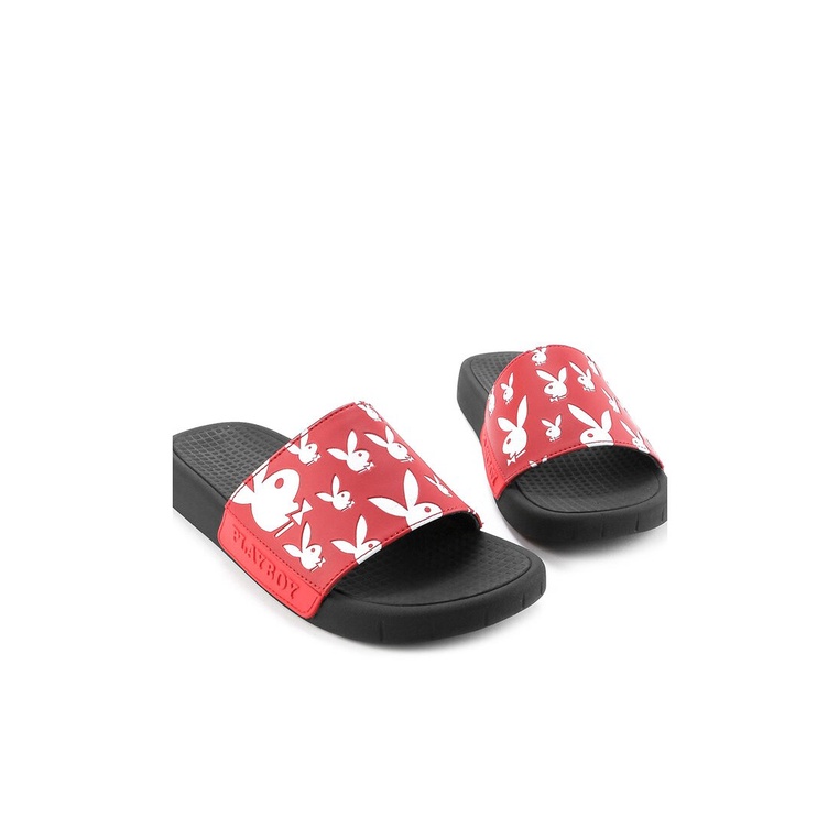 SANDAL SLIDE PLAYBOY PRIA ORIGINAL CASUAL BRANDED ASLI MERAH PL17