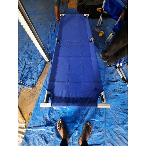Velbed Rangka Alumunium ( Tempat Tidur Pasyen, Tempat Tidur Lipat, Ranjang, Tempat Tidur Model TNI)
