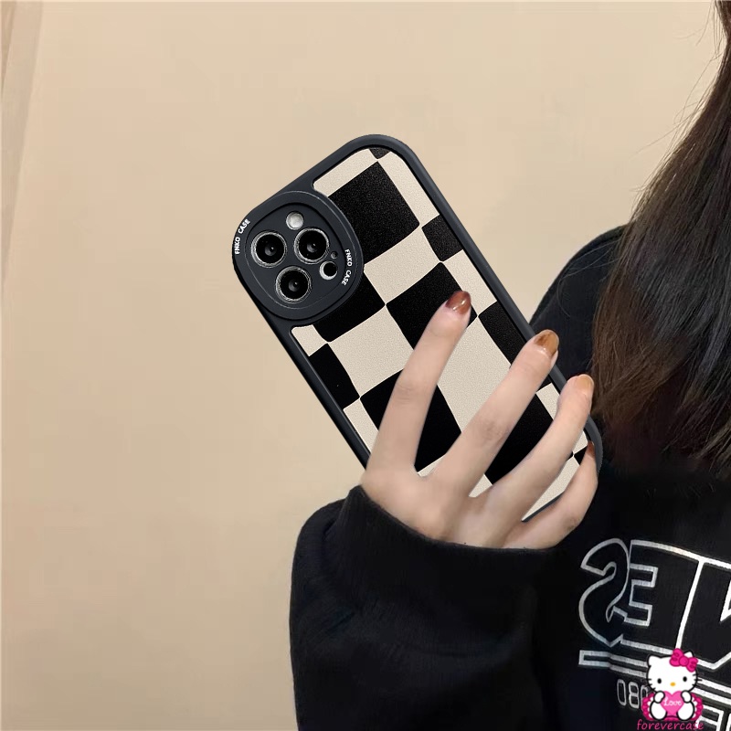 Soft Case Silikon Tpu Motif Papan Catur Hitam Untuk IPhone 6 6S Plus 11 XR 8plus 7 8 Plus11 12 13Pro MAX X XS MAX SE 2020