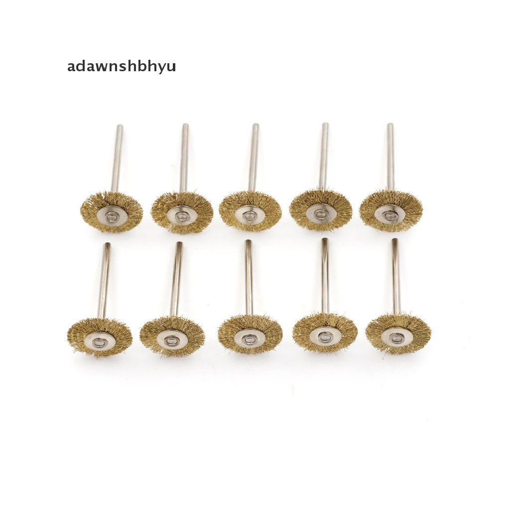 Adawnshbhyu 10PCS 22MM Kuningan Wire Wheel Brushes Alat Poles Untuk Die Grinder Power Rotary