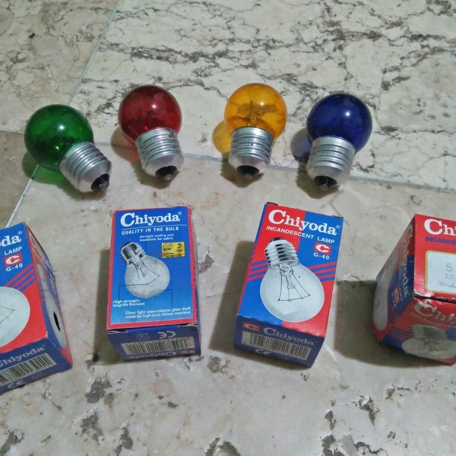 Lampu bohlam/ lampu pijar Chiyoda 5 w kecil warna