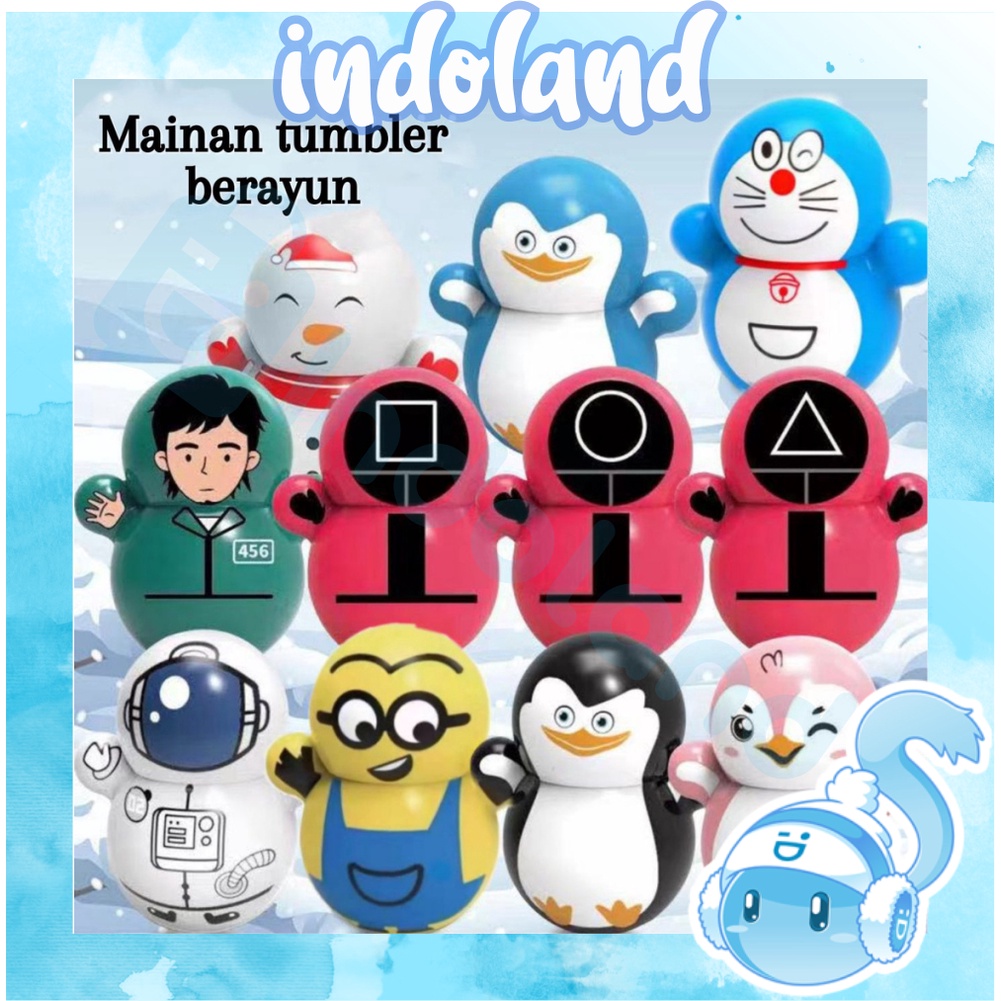 ☀ INDOLAND ☀  squid game tumbler stress relief toy /mainan anak kartun/Mainan bayi Tumbler Hewan Lucu T003