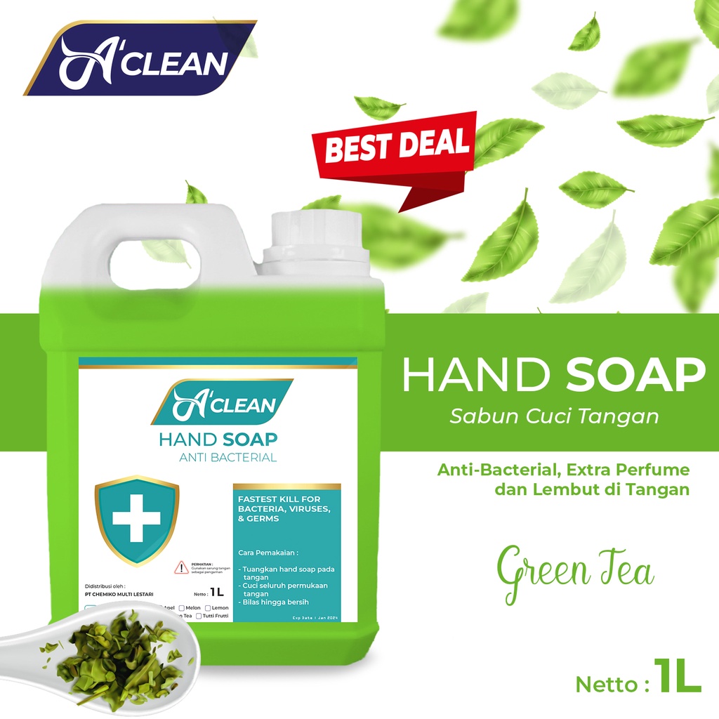 Sabun Cuci Tangan 1 Liter / HAND SOAP / HAND WASH Antiseptik Antibacterial Amorens [1 Liter]