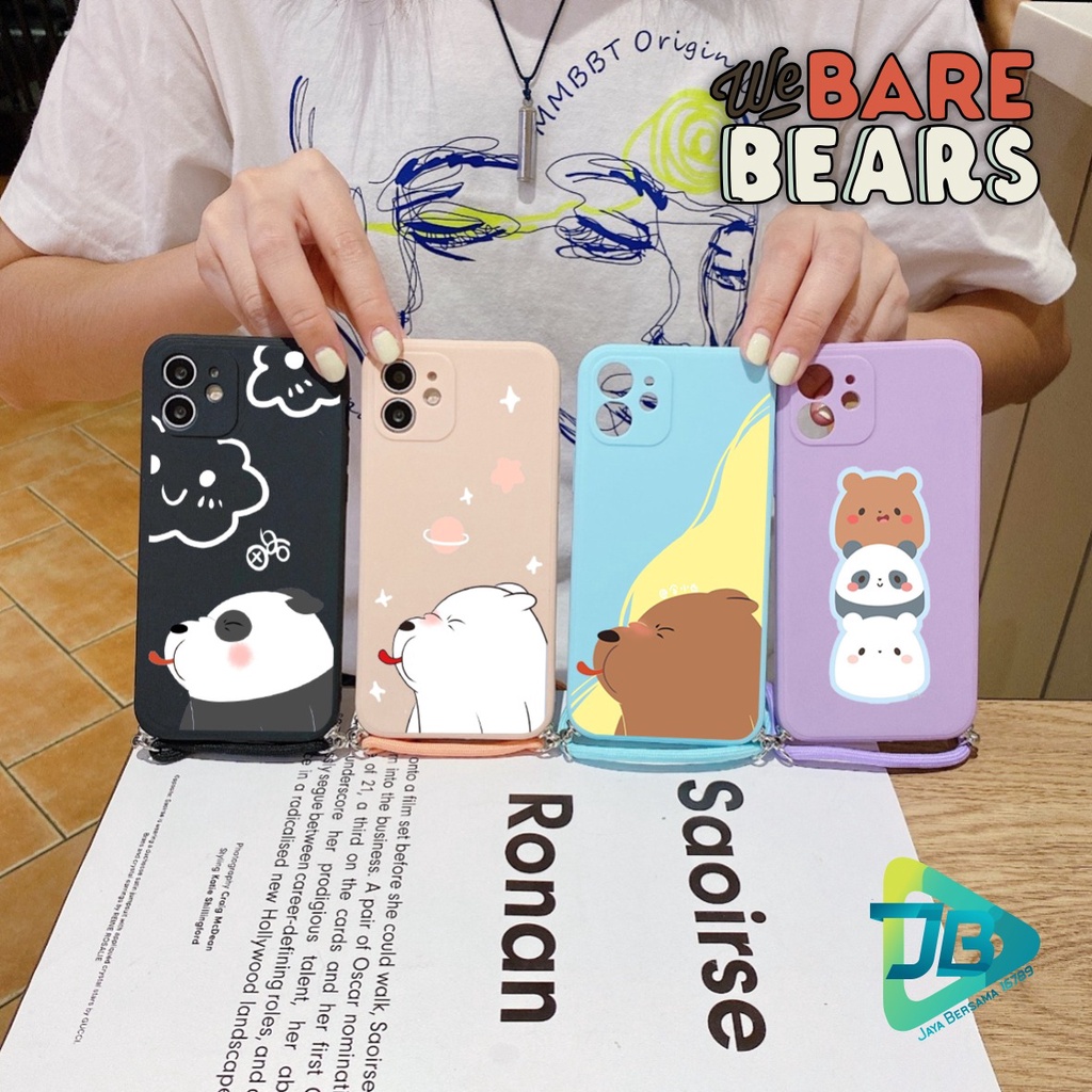 SOFTCASE SILIKON SLINGCASE TALI LANYARD STRAP PHONE MACARON PELINDUNG KAMERA WE BARE BEARS OPPO VIVO SAMSUNG XIAOMI REALME IPHONE ALL TYPE JB5319