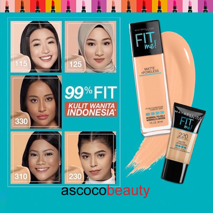 Maybelline FIT ME Matte Poreless | Foundation Liquid TUBE Pump CONCEALER Oil Control Compact Powder Bedak Padat ✰ ascocobeauty ✰