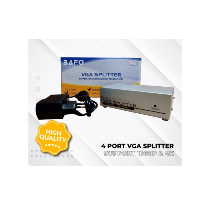 Bafo VGA Spliter 4 Port Bafo 250Mhz VGA Splitter 1-4 4port