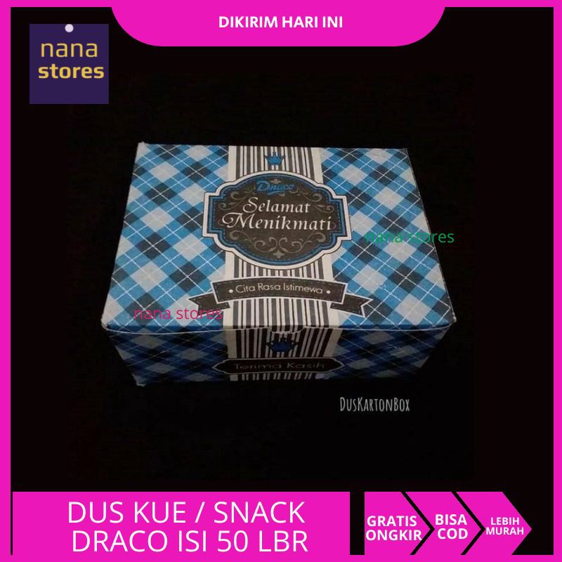 

50 Pcs Dus kue, dus ulang tahun, dus makanan, dus snack, merk Draco/Broco type dus GS