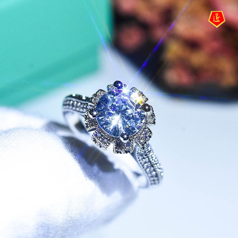 [Ready Stock]Crown Diamond Ring Temperament Luxury