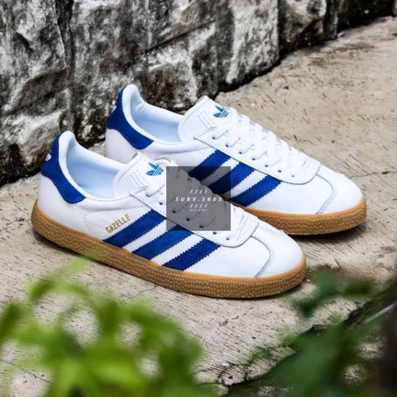 ADIDAS GAZELLE VINTAGE WHITE BLUE GUM•ORIGINAL BNWB•