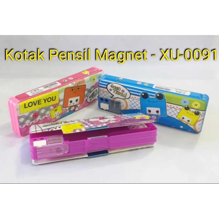 Tempat Pensil 2 Magnet XU-91 /Kotak Pensil MURAH Souvenir/Stationery.