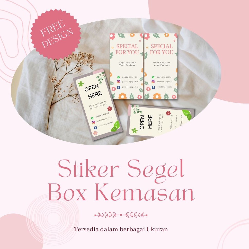 

Stiker Segel Kotak Box Kemasan Hampers dan Makanan