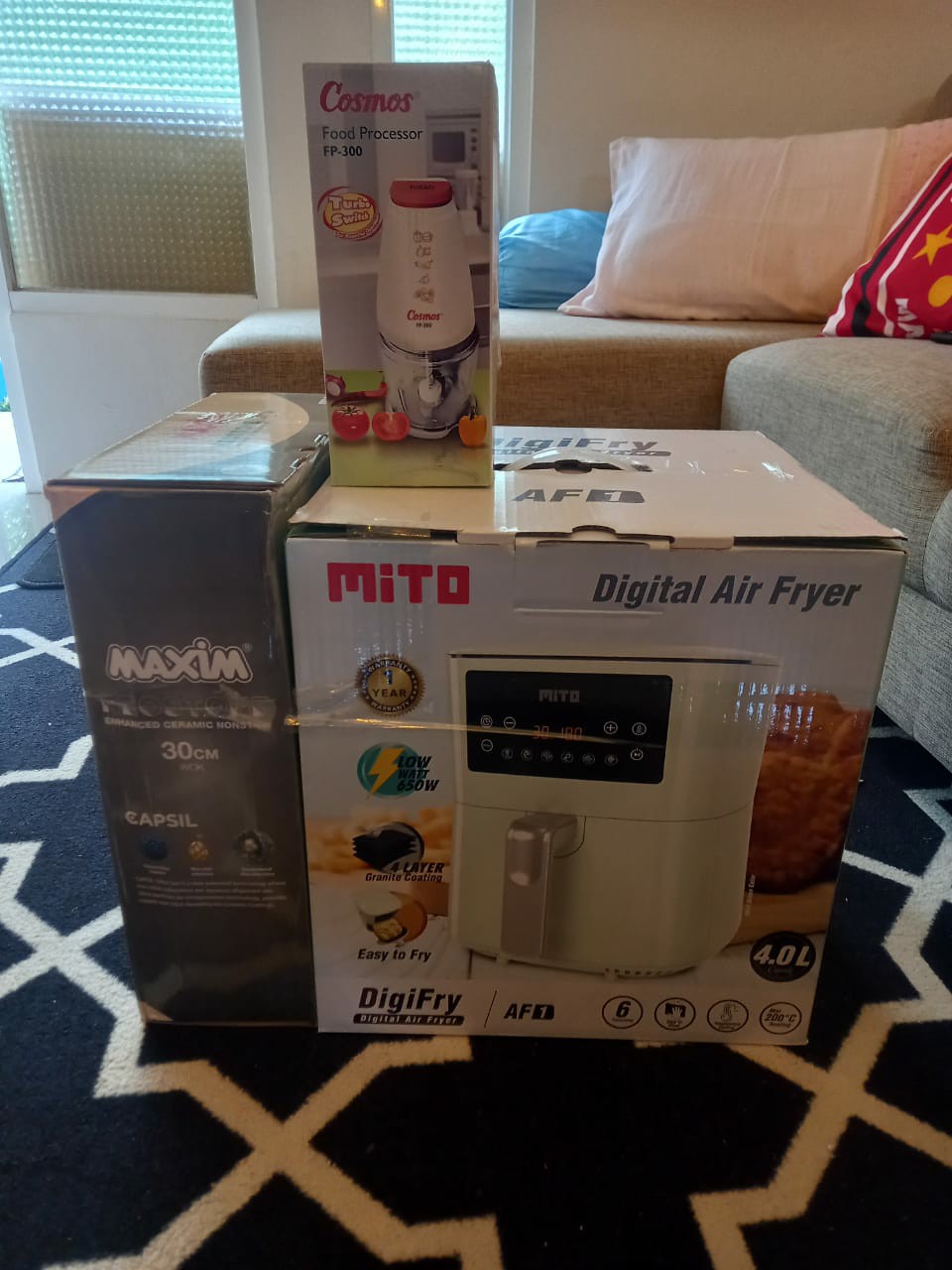 Wajan Penggorengan Maxim Wok Neostone 30 Cm Dengan Tutup Kaca Original Anti Gores & Anti Lengket